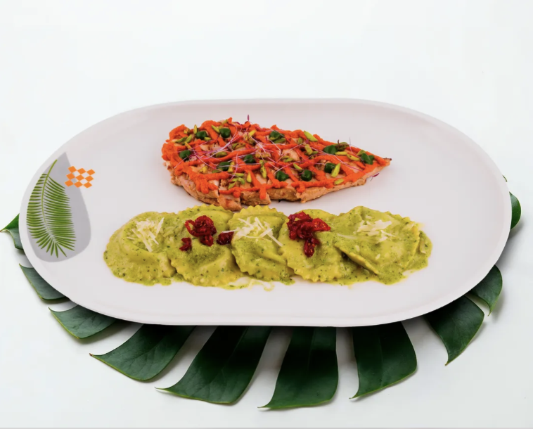 پاستا راویولی کرم پستو